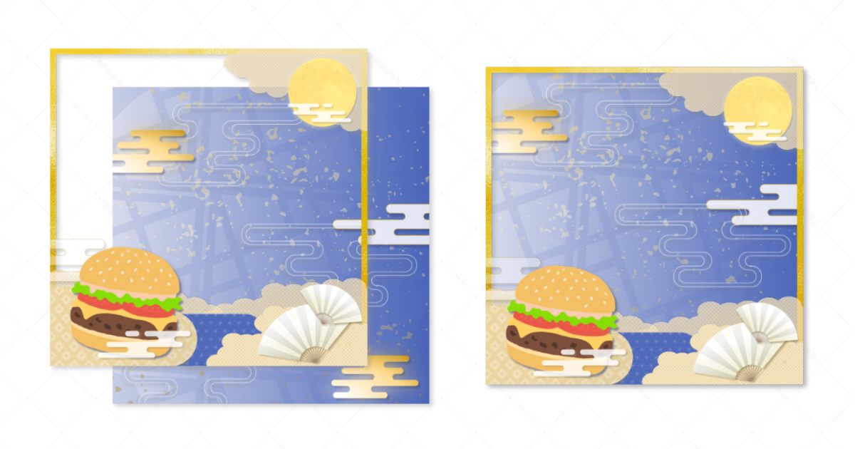 月とハンバーガーをテーマにしたIRIAMサムネのアイキャッチ画像