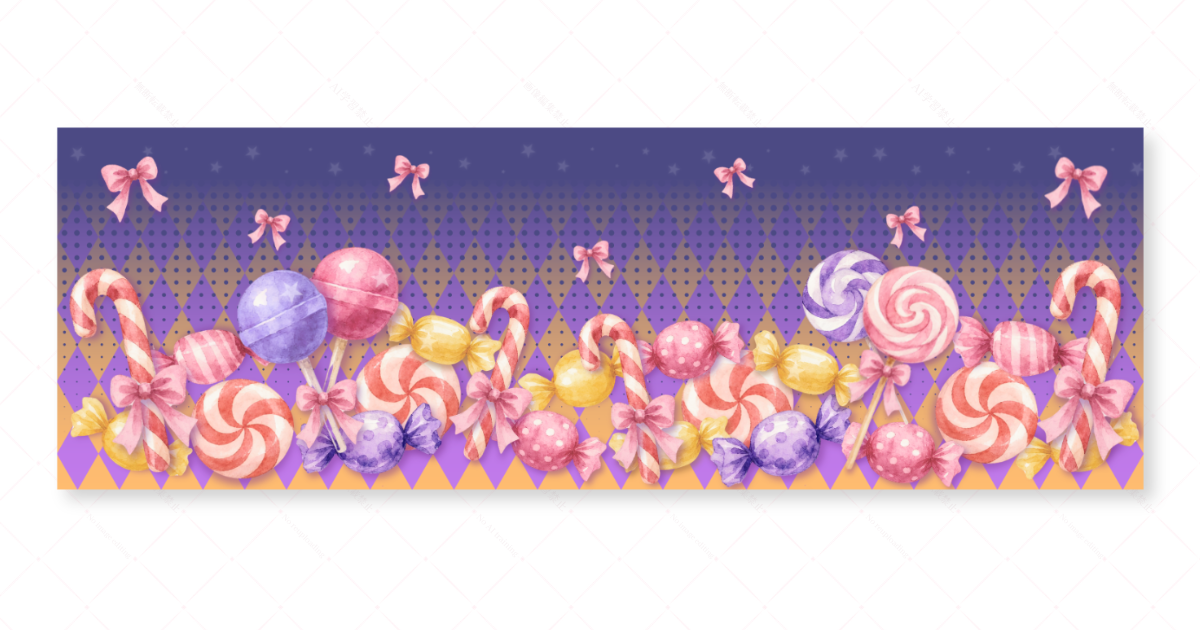 キャンディとハロウィンをテーマにしたXヘッダーアイキャッチ画像