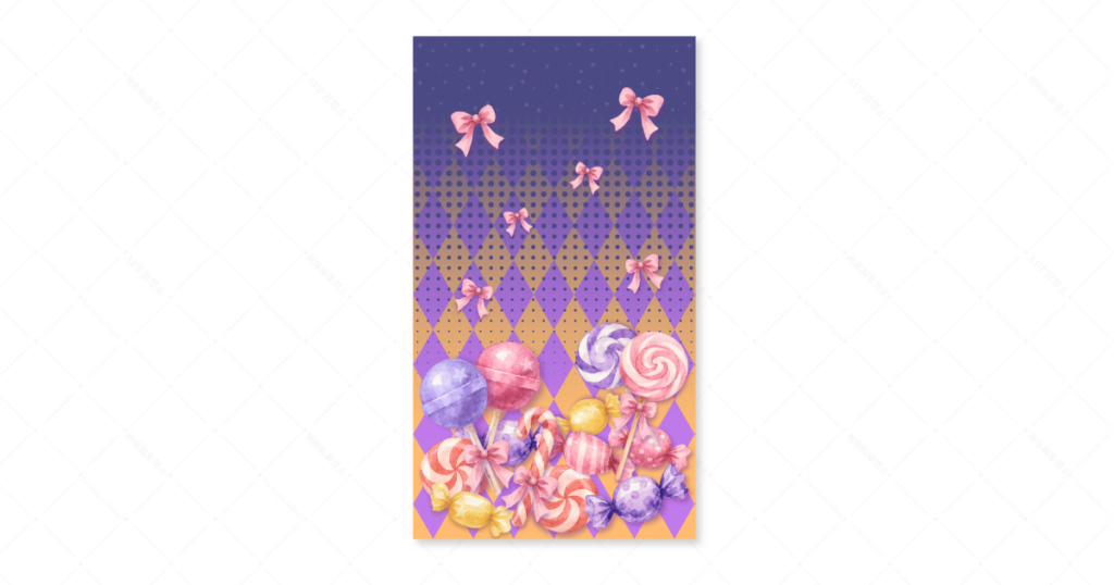 キャンディとハロウィンをテーマにしたスマホ壁紙アイキャッチ画像