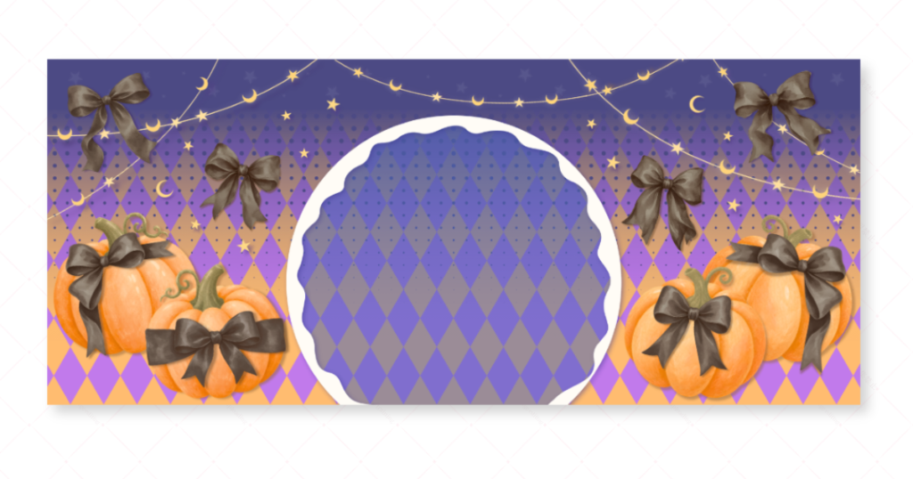 カボチャとリボンとハロウィンをテーマにしたIRIAMヘッダーアイキャッチ画像